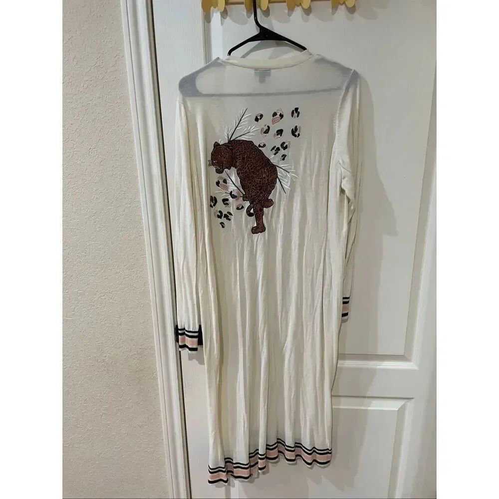Torrid duster cardigan with embroidered tiger size 2